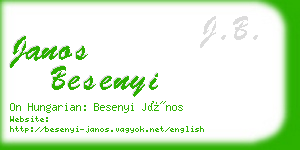 janos besenyi business card